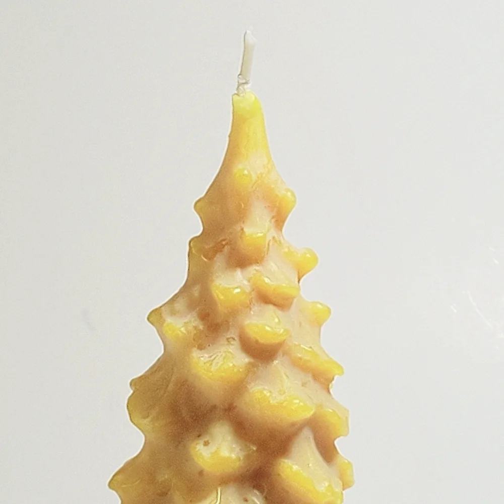 CHRISTMAS TREE CANDLE In Natural Wax with 30 Hrs Burn Time by SUNBEAM Candle NEW
